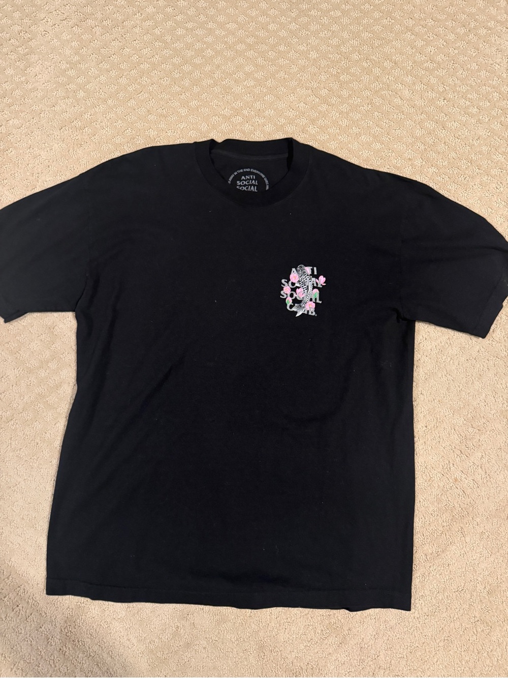 Anti Social Social Club Black Tee with Pink Graphic